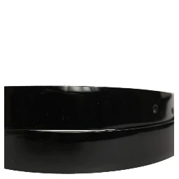 Black Classic Leather Gold Tone Buckle Belt