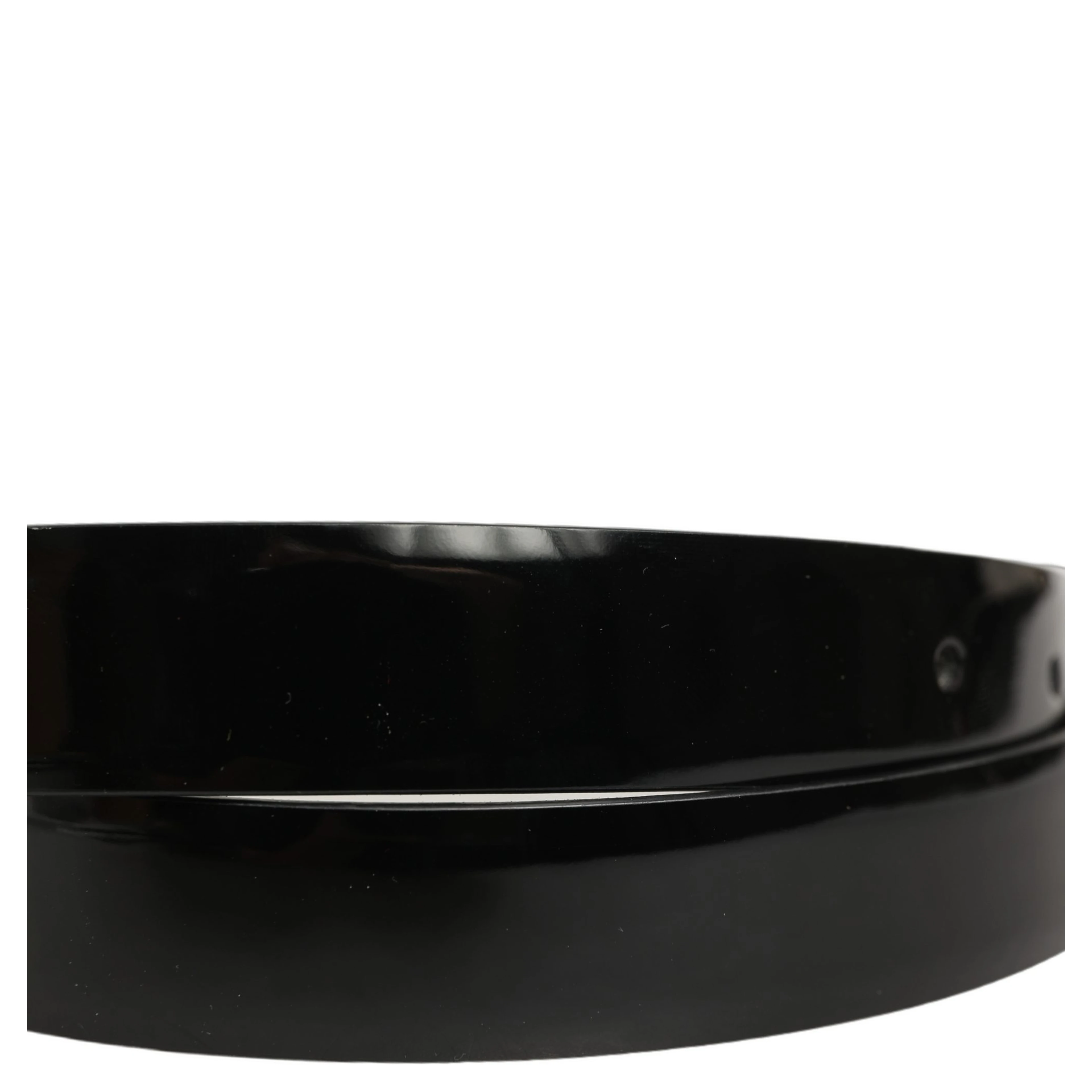 Black Classic Leather Gold Tone Buckle Belt