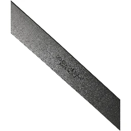 Black Leather Silver Tone Metal Buckle Belt