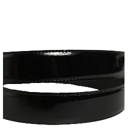 Black Patent Leather Gold Metal Buckle Belt