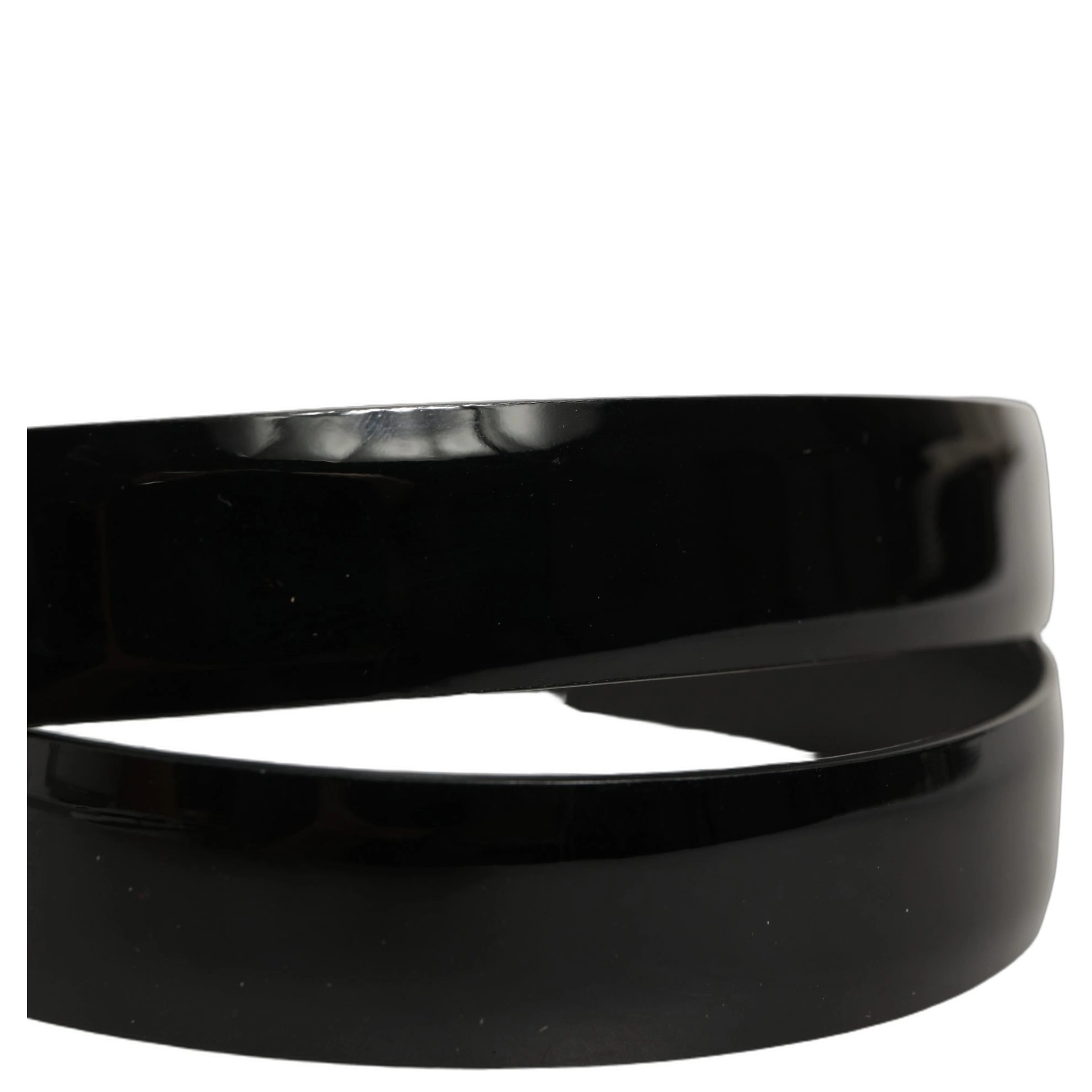 Black Classic Leather Gold Tone Buckle Belt