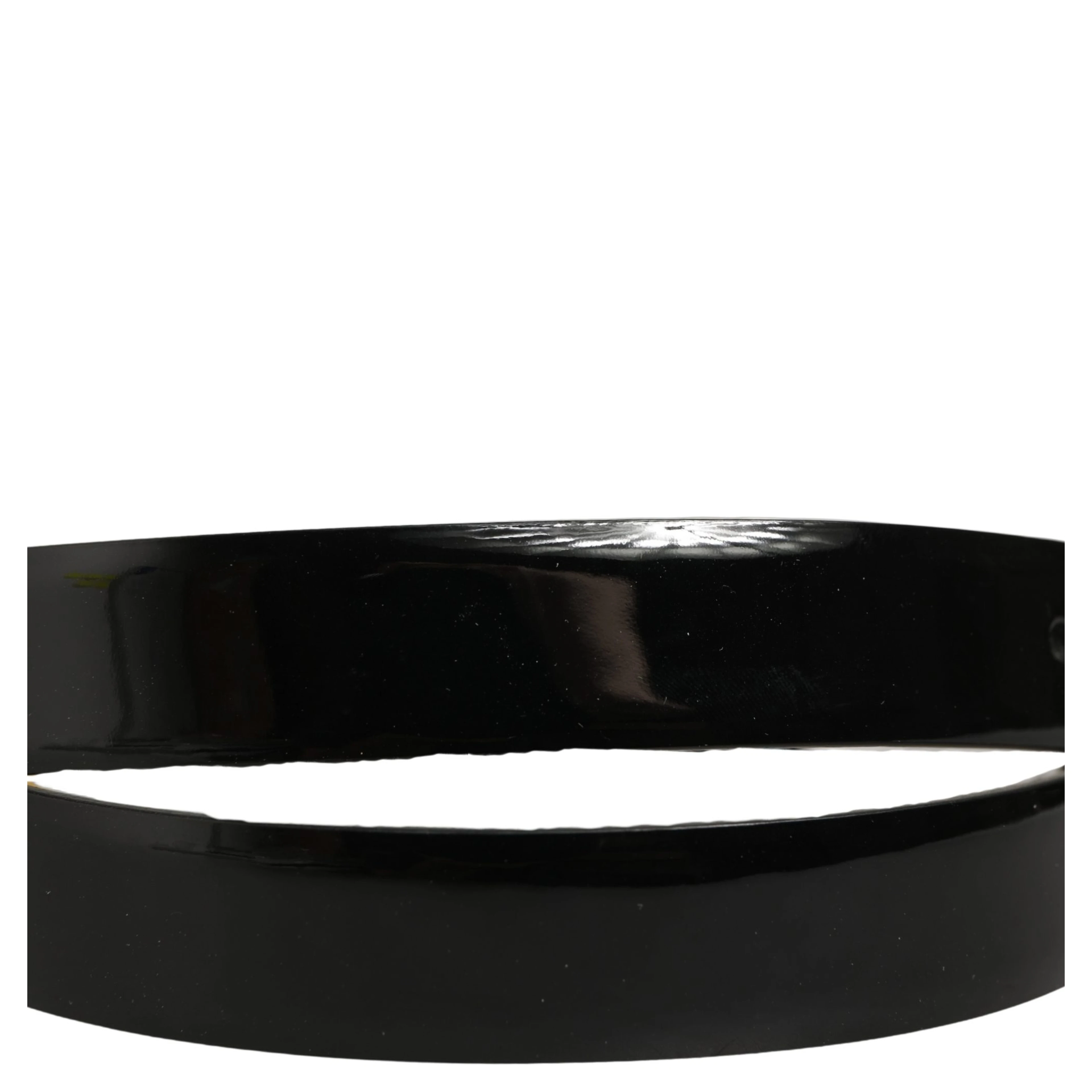 Black Classic Leather Gold Tone Buckle Belt