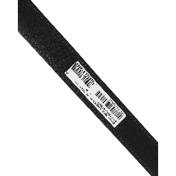 Black Fabric Leather Barcode Silver Buckle Belt
