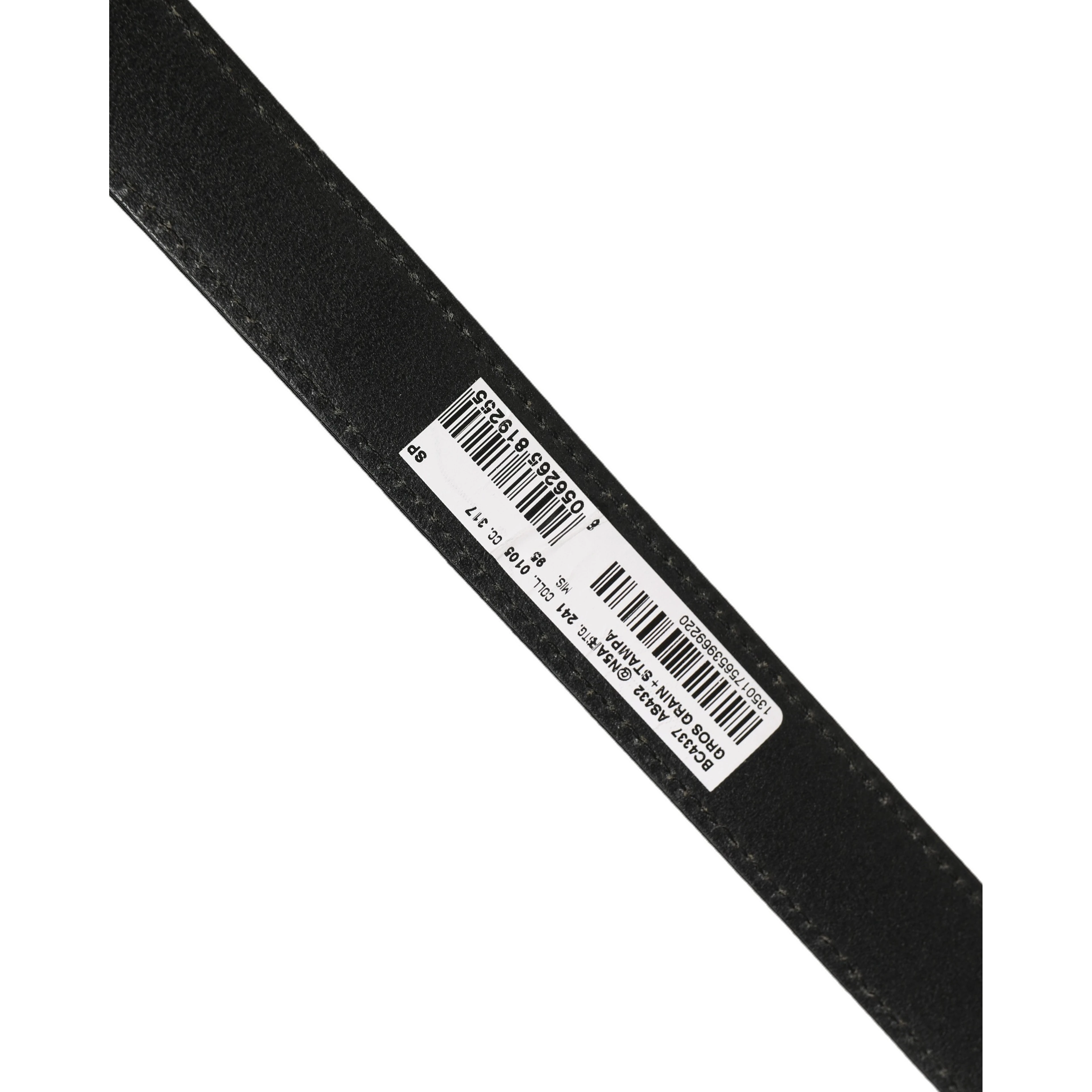 Black Fabric Leather Barcode Silver Buckle Belt