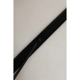 Black Leather Silver Tone Metal Buckle Belt