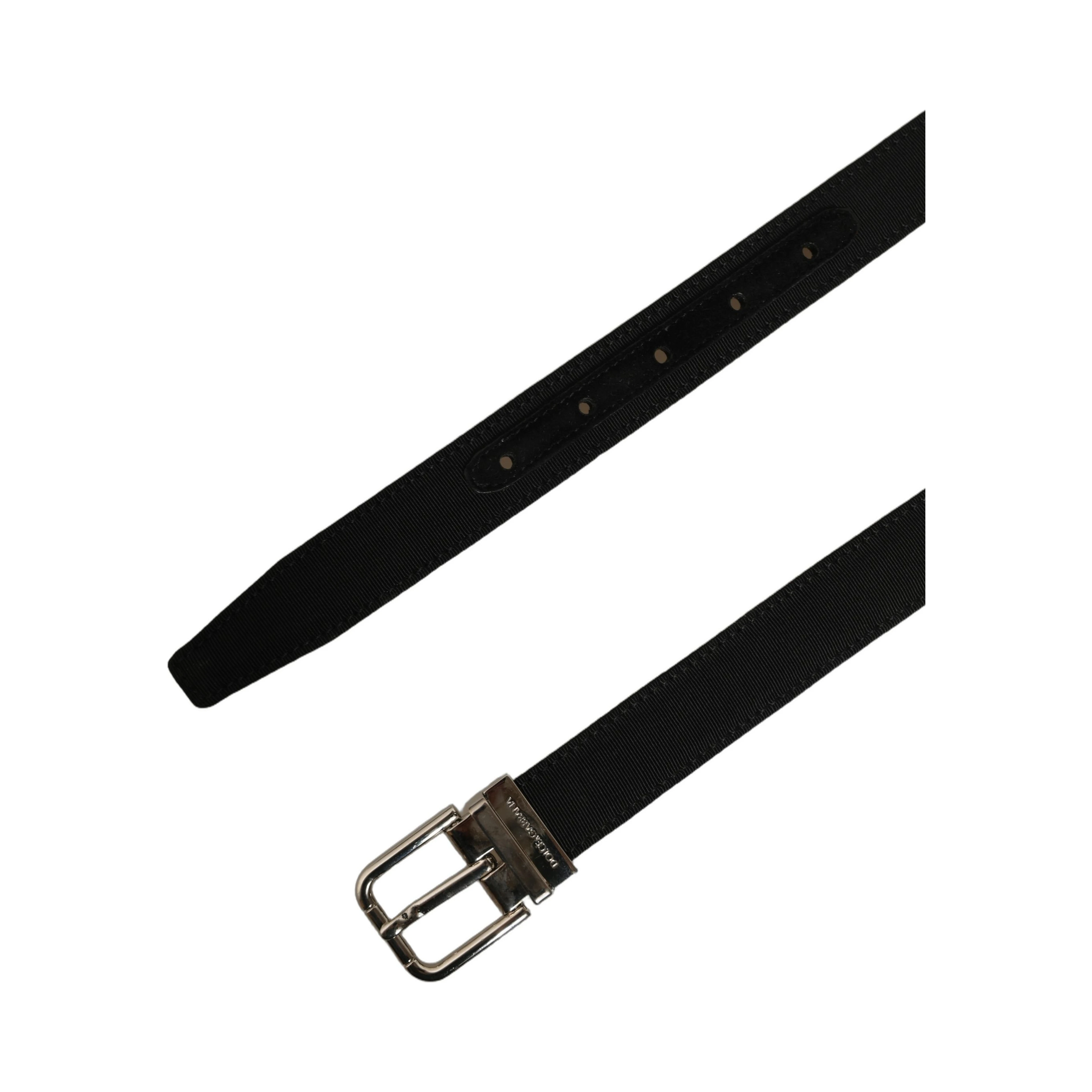 Black Classic Leather Silver Tone Buckle Belt