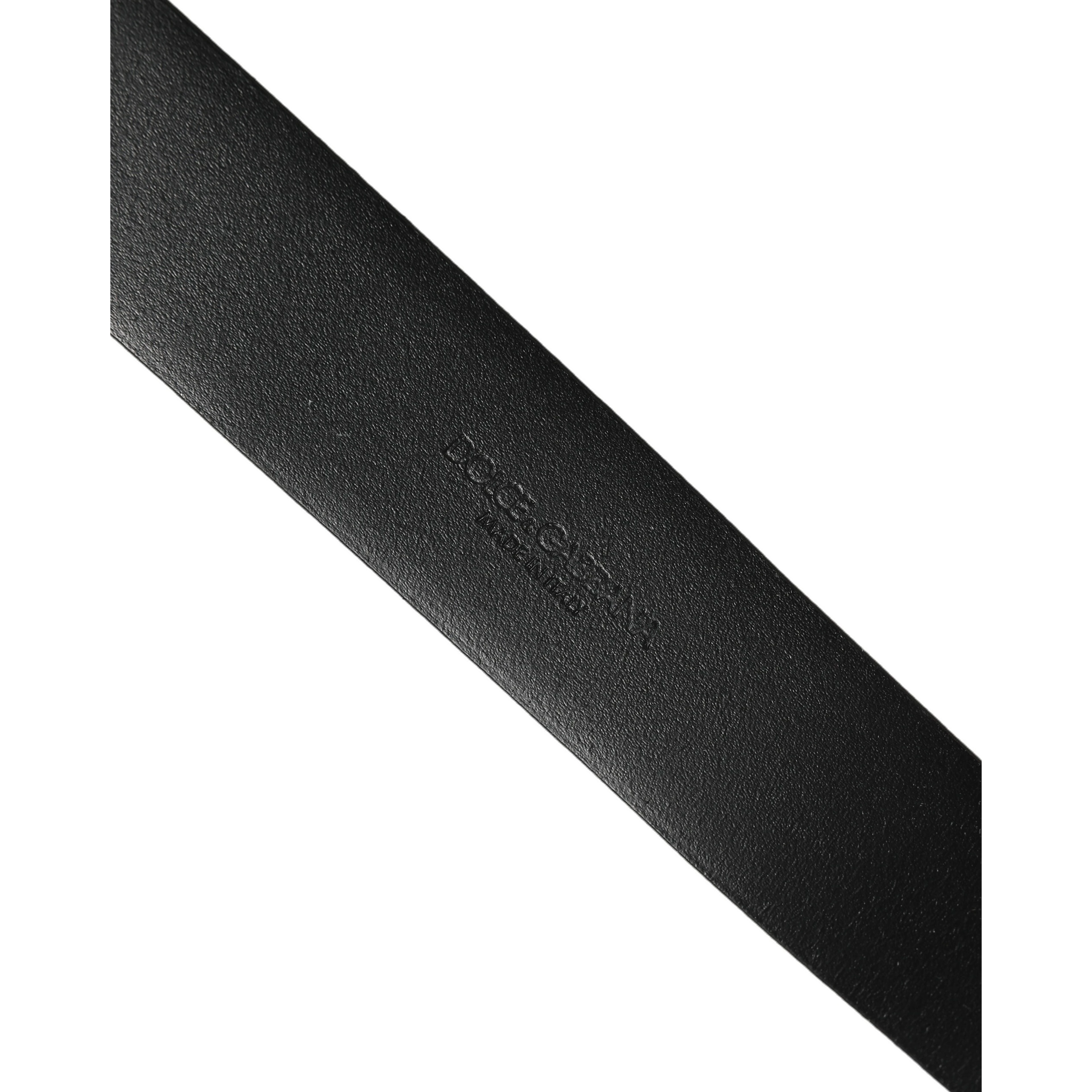 Black Calf Leather Classic Silver Buckle Belt