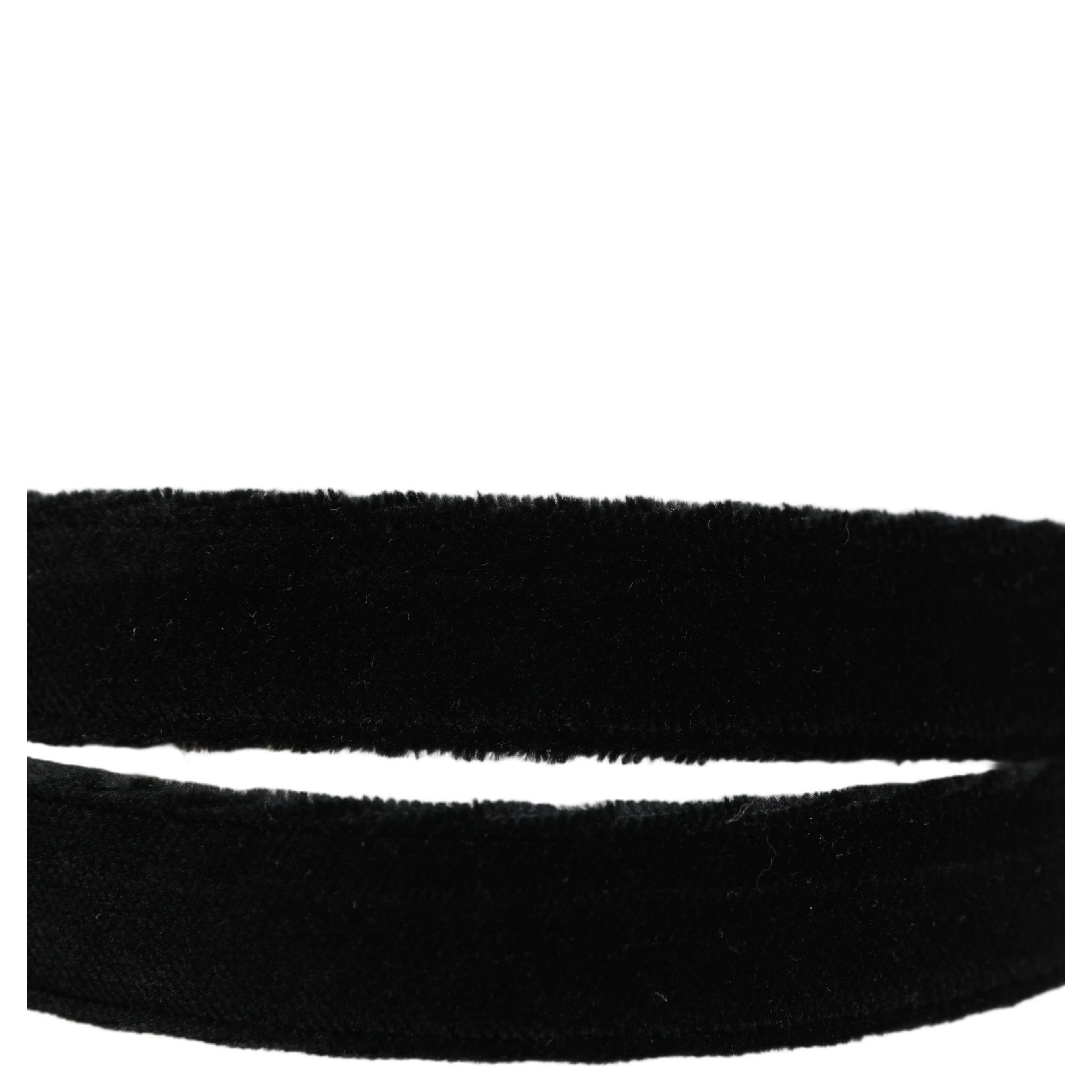 Men Black Velvet Gold Tone Metal Buckle Belt