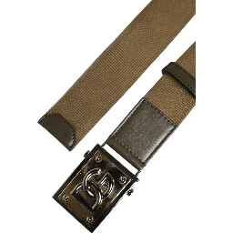 Men Military Green DG Logo Plaque Buckle Belt