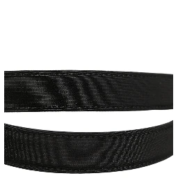 Black Canvas Leather Gold Metal Buckle Belt