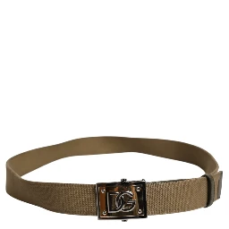 Men Military Green DG Logo Plaque Buckle Belt