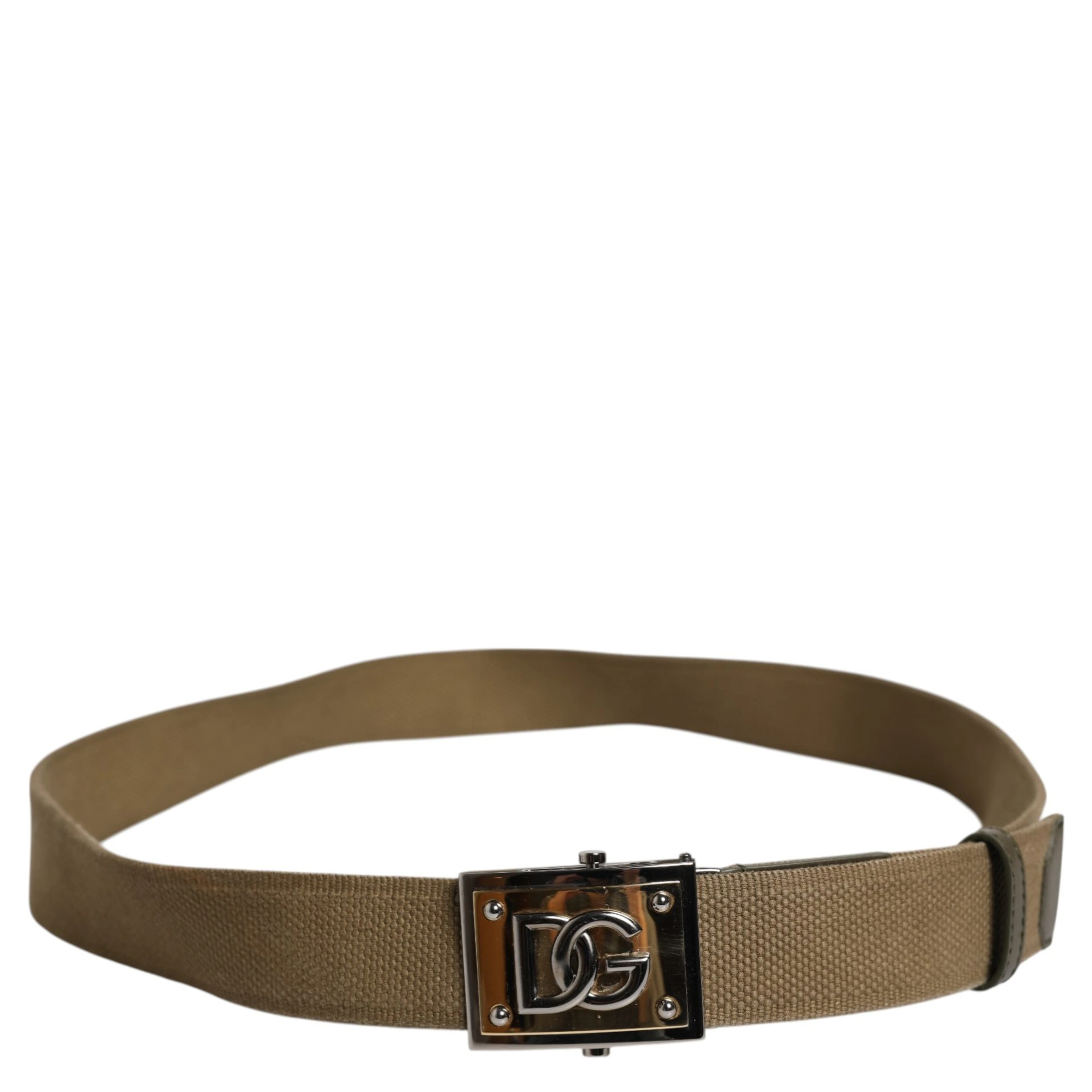 Men Military Green DG Logo Plaque Buckle Belt