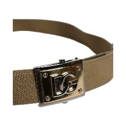 Men Military Green DG Logo Plaque Buckle Belt