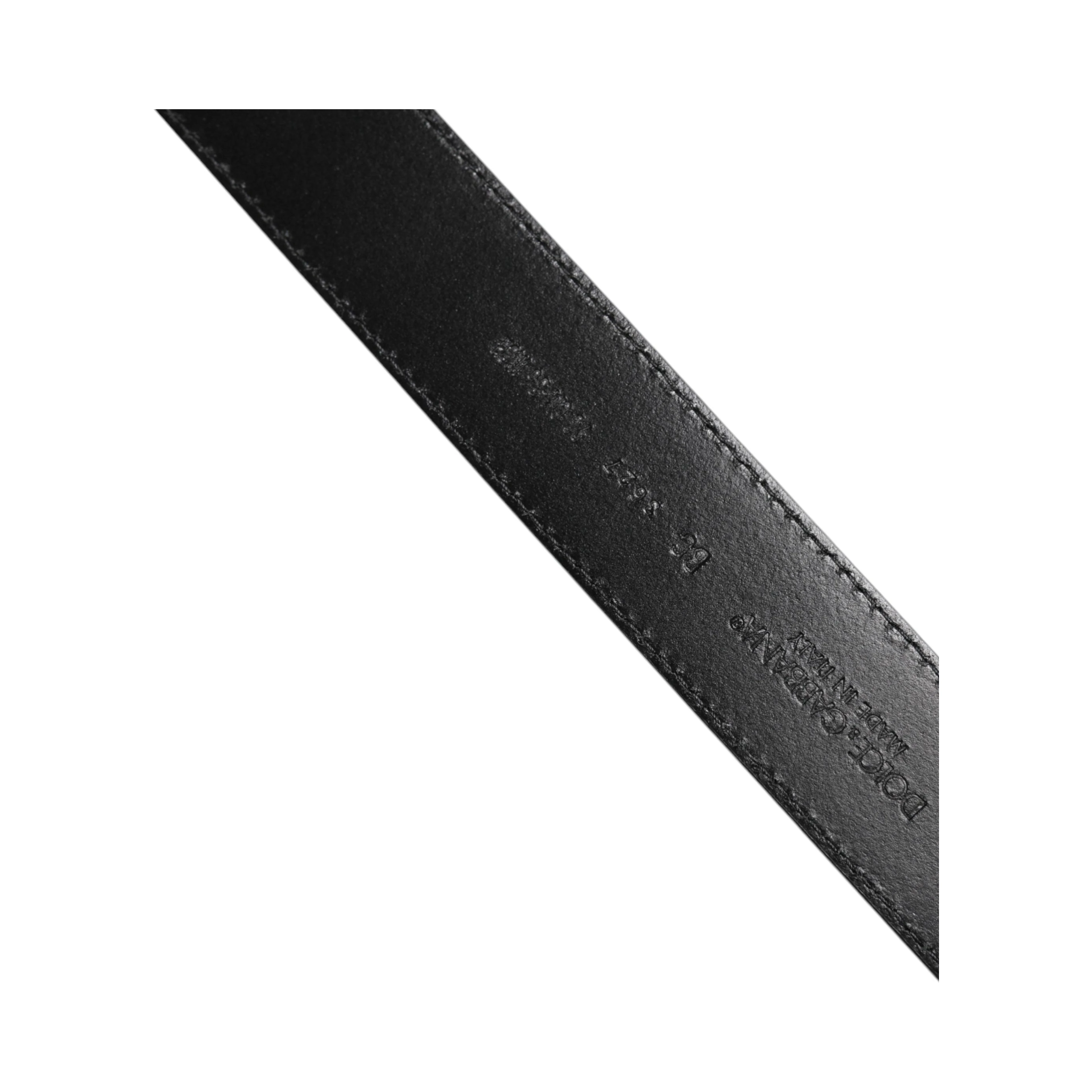 Black Calf Leather Classic Silver Buckle Belt