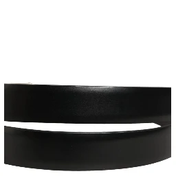 Black Leather Gold Tone Metal Buckle Belt