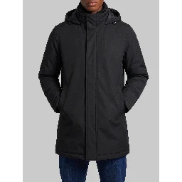 Black knit-collar jacket