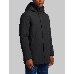 Black knit-collar jacket