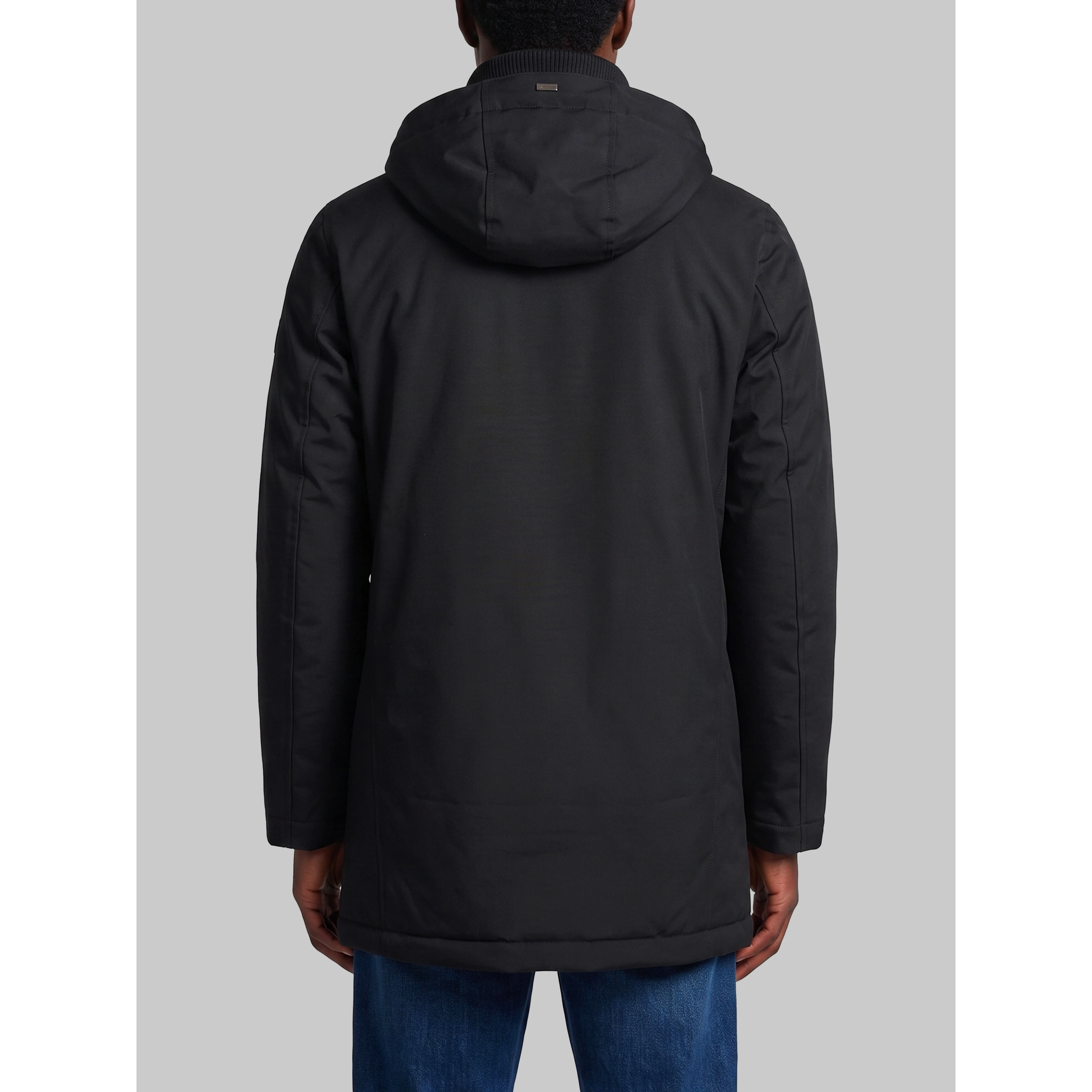 Black knit-collar jacket