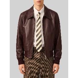 Burgundy zip bomber jacket