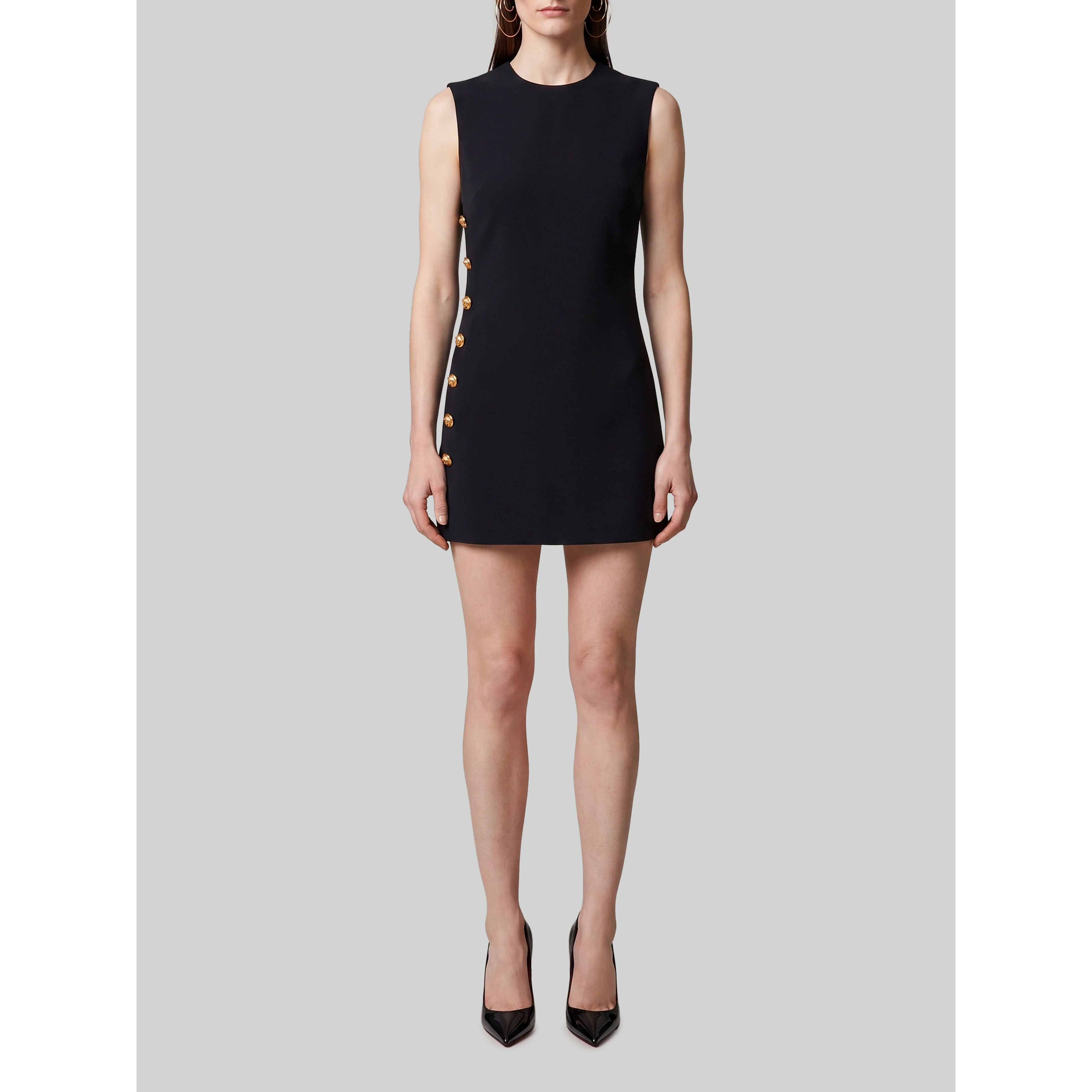 Stretch viscose cady mini dress
