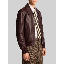 Burgundy zip bomber jacket