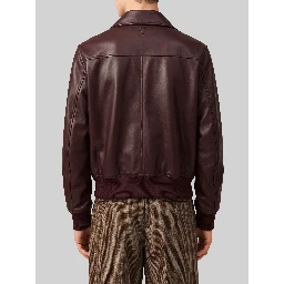 Burgundy zip bomber jacket