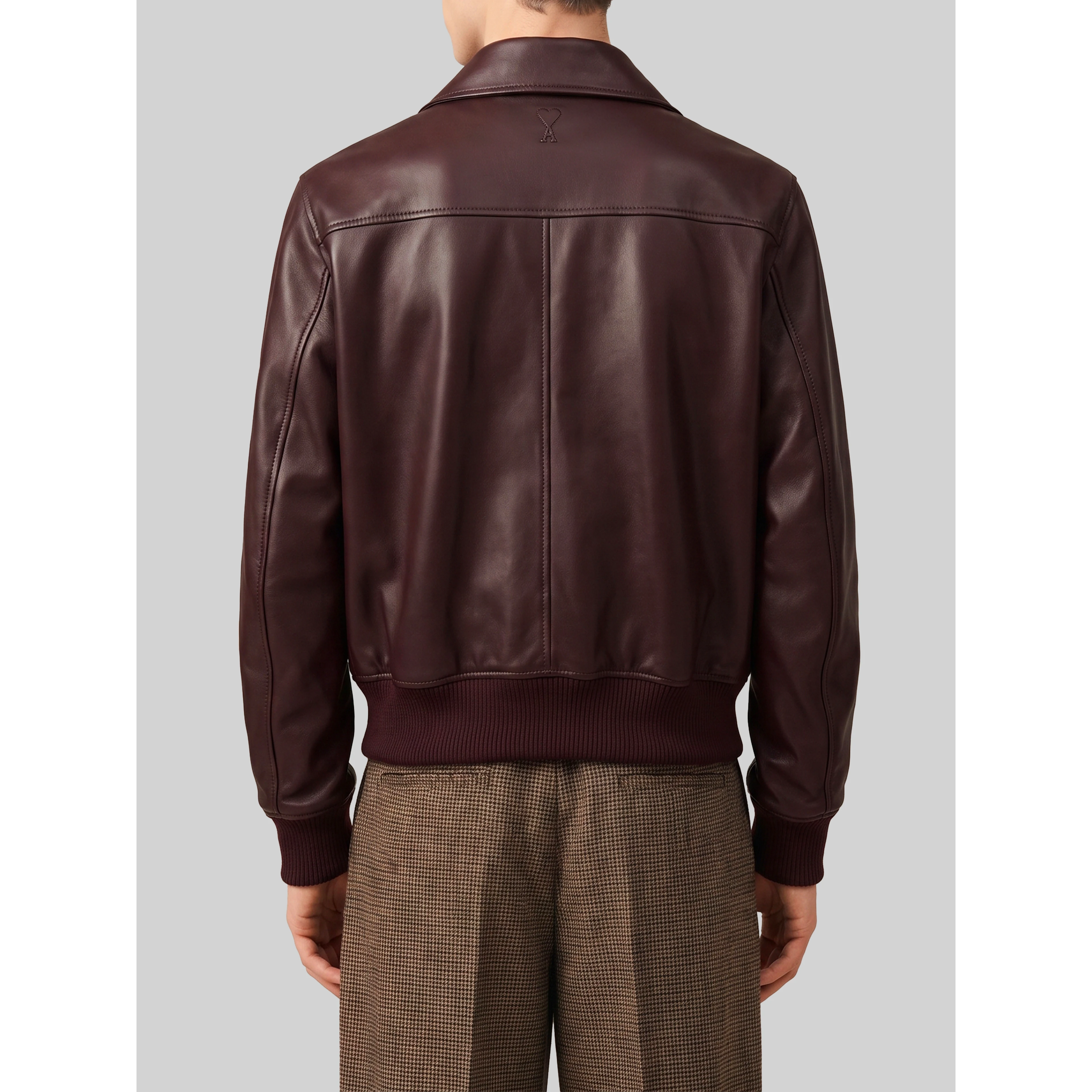 Burgundy zip bomber jacket