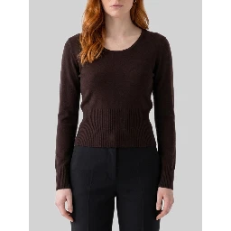 Dark brown crewneck Vetta top