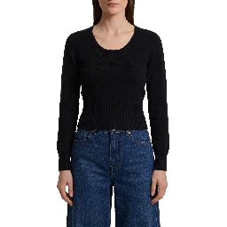 Black crewneck Vetta top