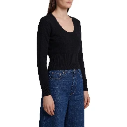 Black crewneck Vetta top