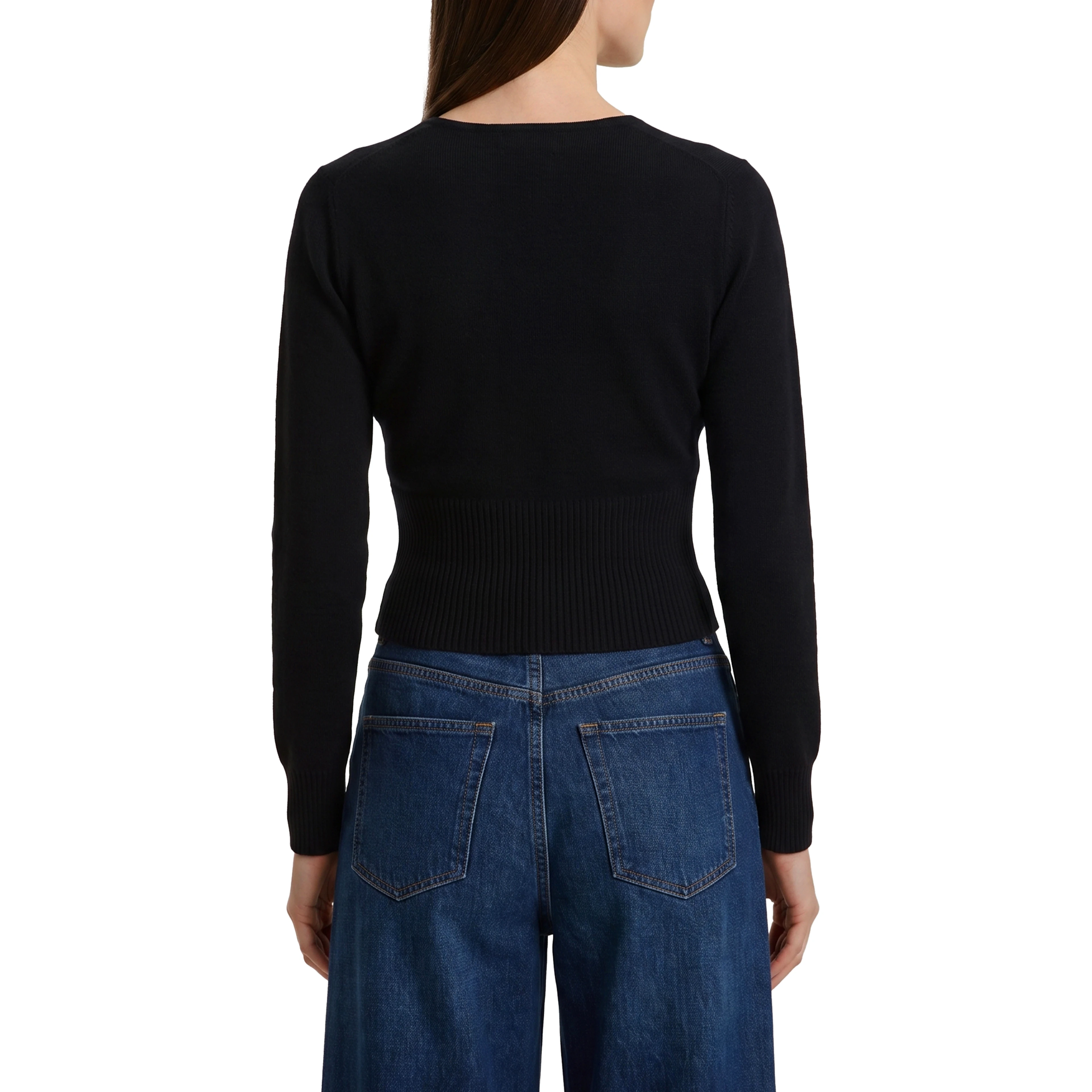 Black crewneck Vetta top