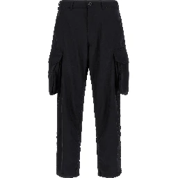 Blue Polyester Cargo Pants