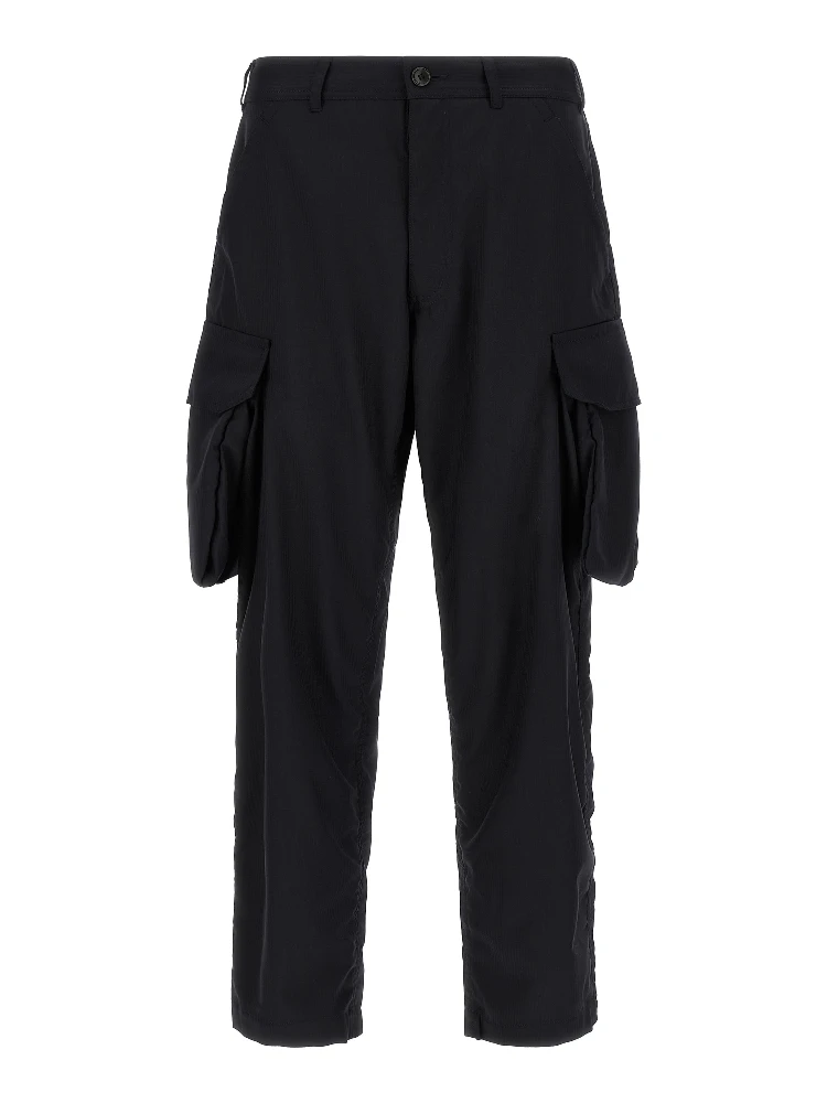 Blue Polyester Cargo Pants