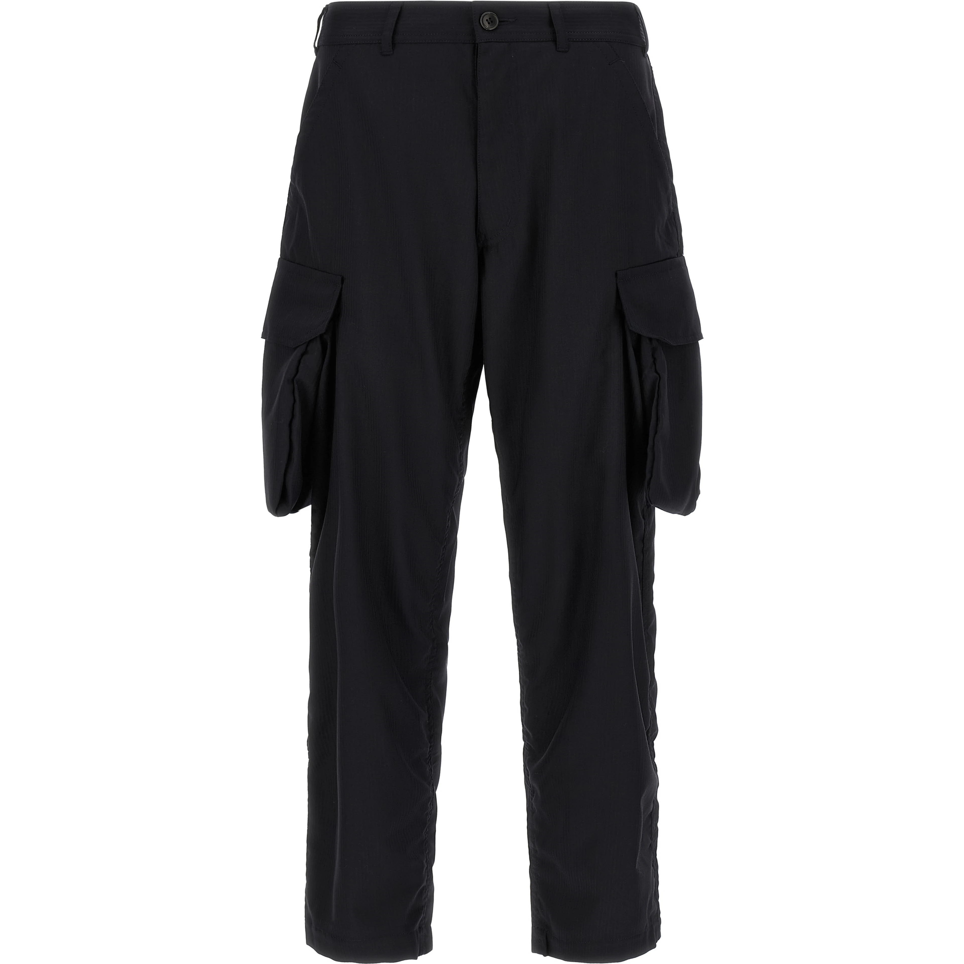 Blue Polyester Cargo Pants