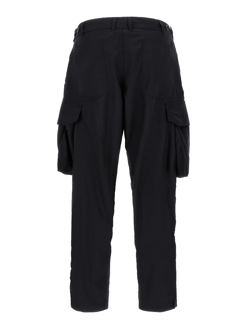 Blue Polyester Cargo Pants