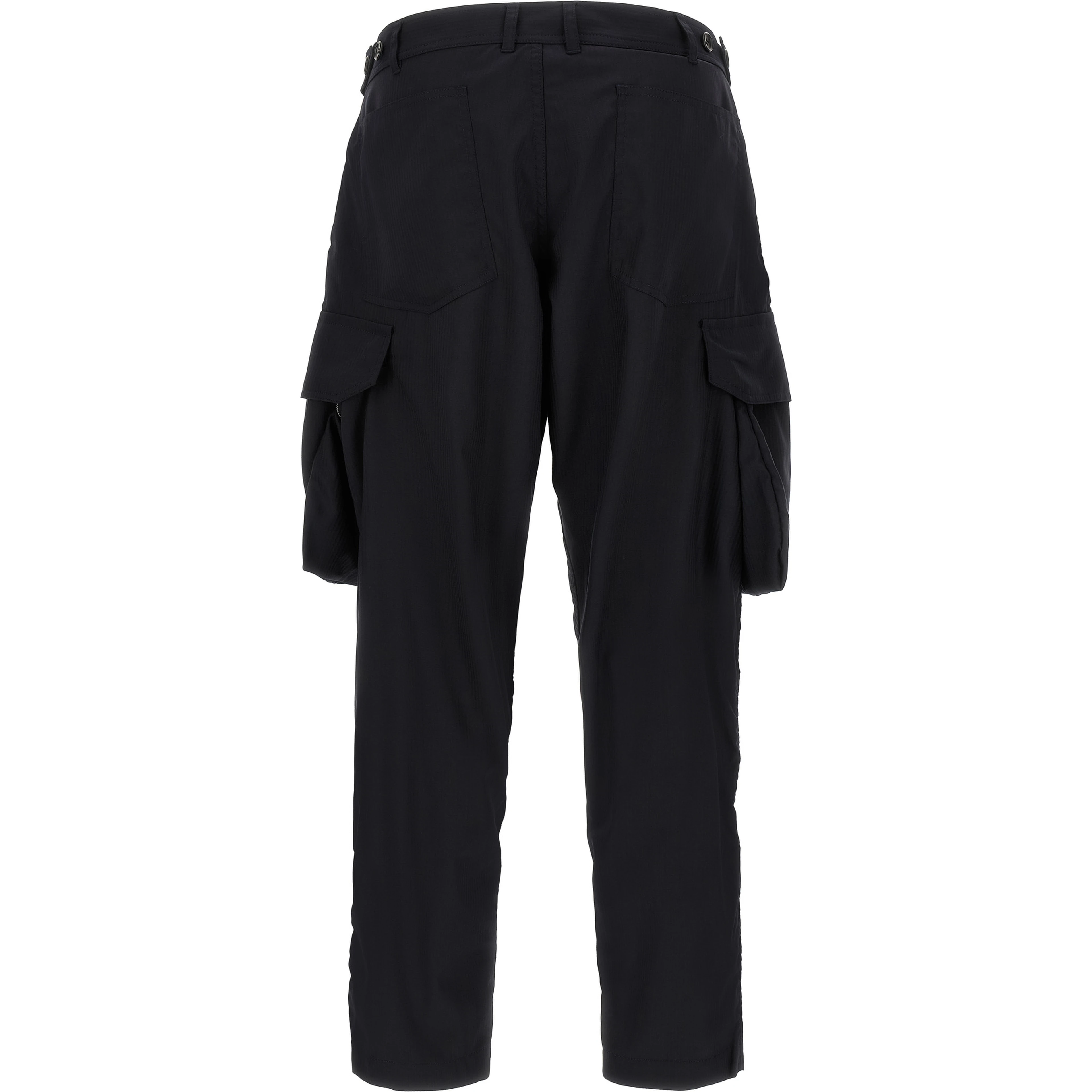 Blue Polyester Cargo Pants