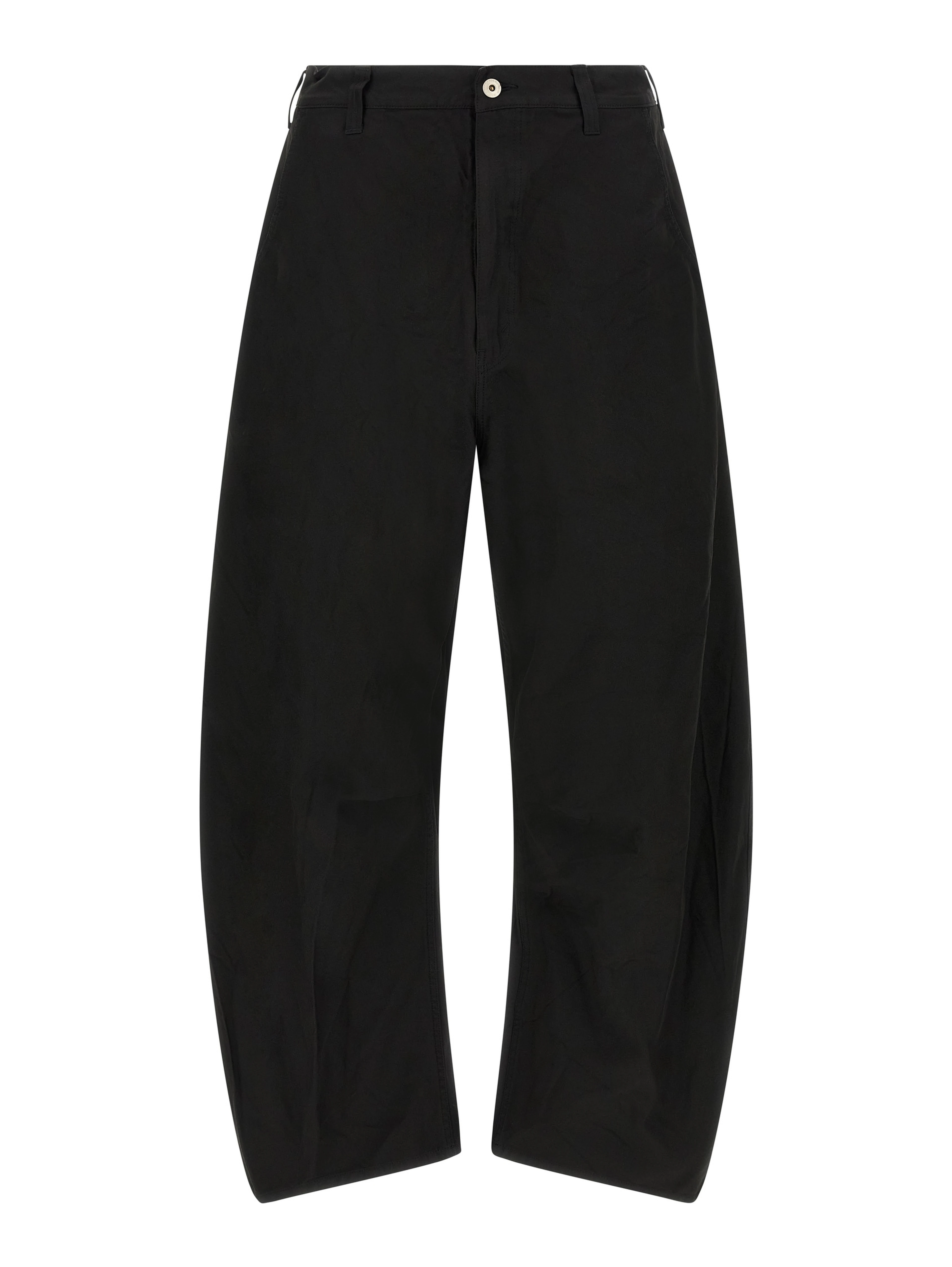 Black Polyester Casual Pants