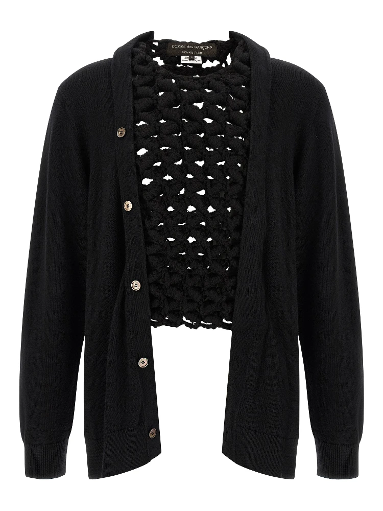 Black Wool Cardigan