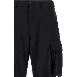 Blue Polyester Cargo Pants