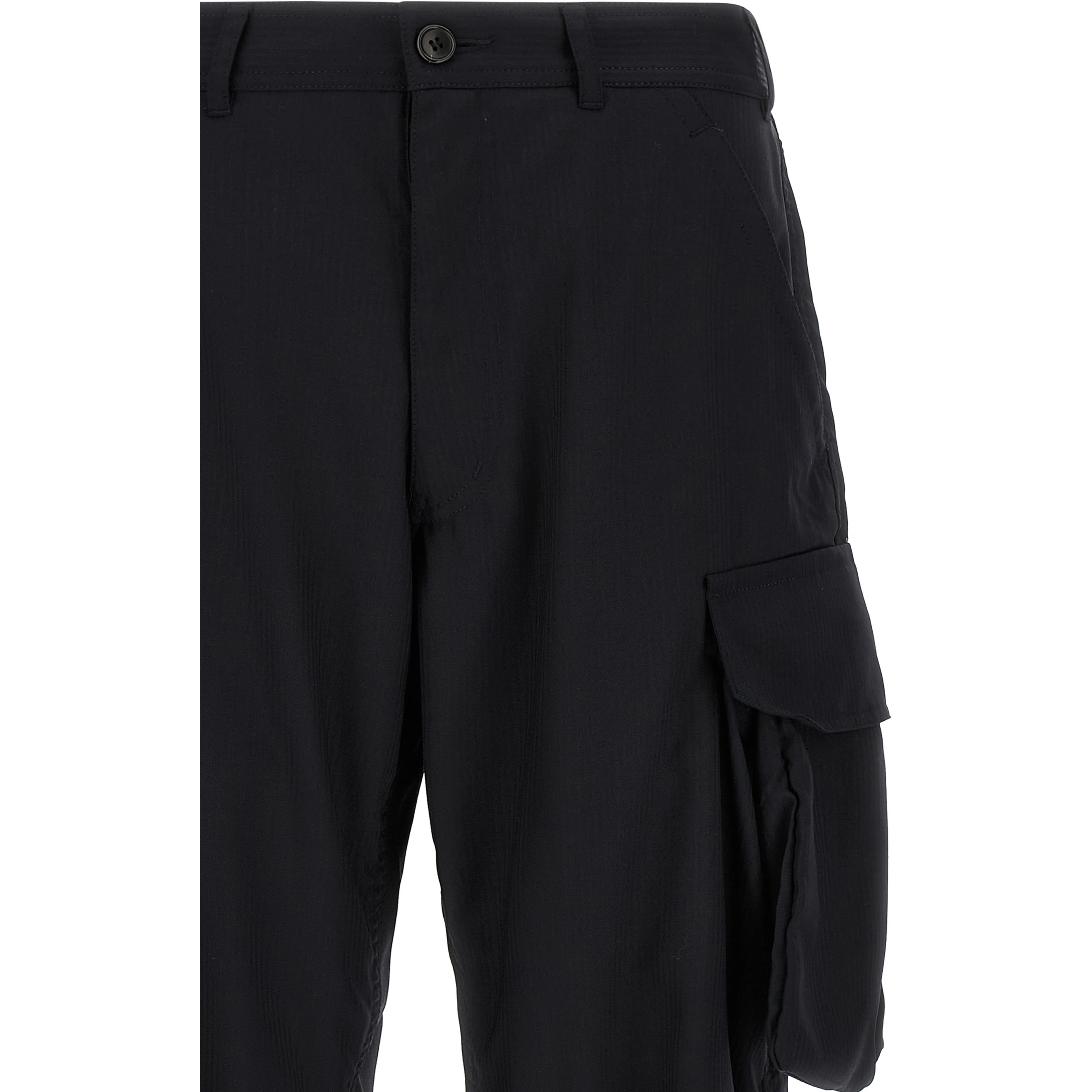 Blue Polyester Cargo Pants