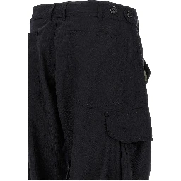 Blue Polyester Cargo Pants