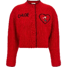 Red Wool Cardigan