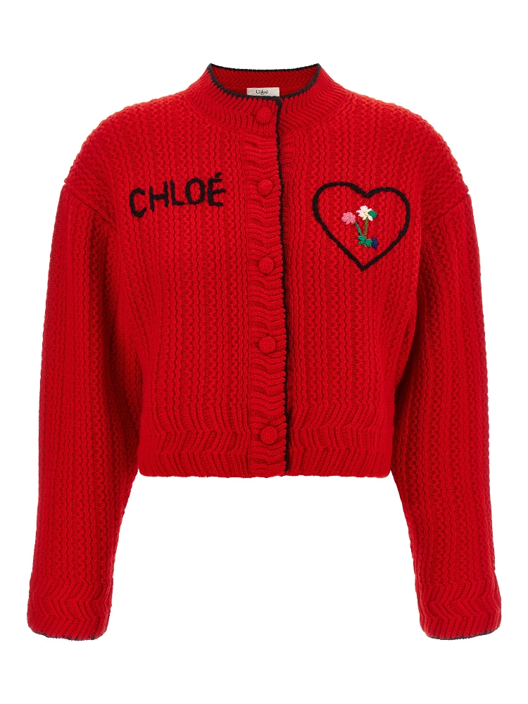 Red Wool Cardigan