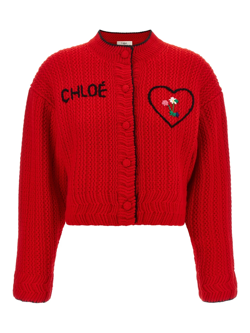 Red Wool Cardigan