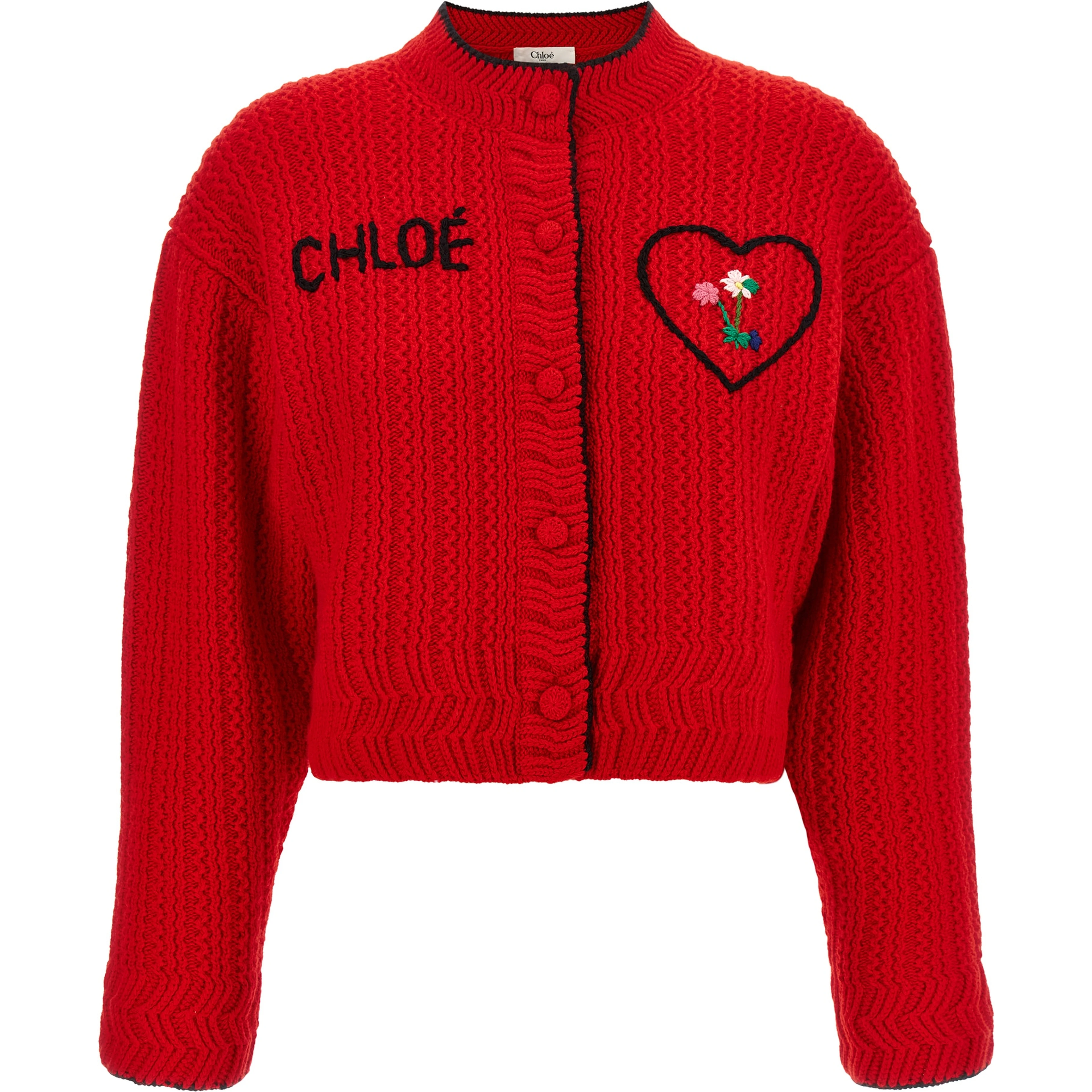 Red Wool Cardigan