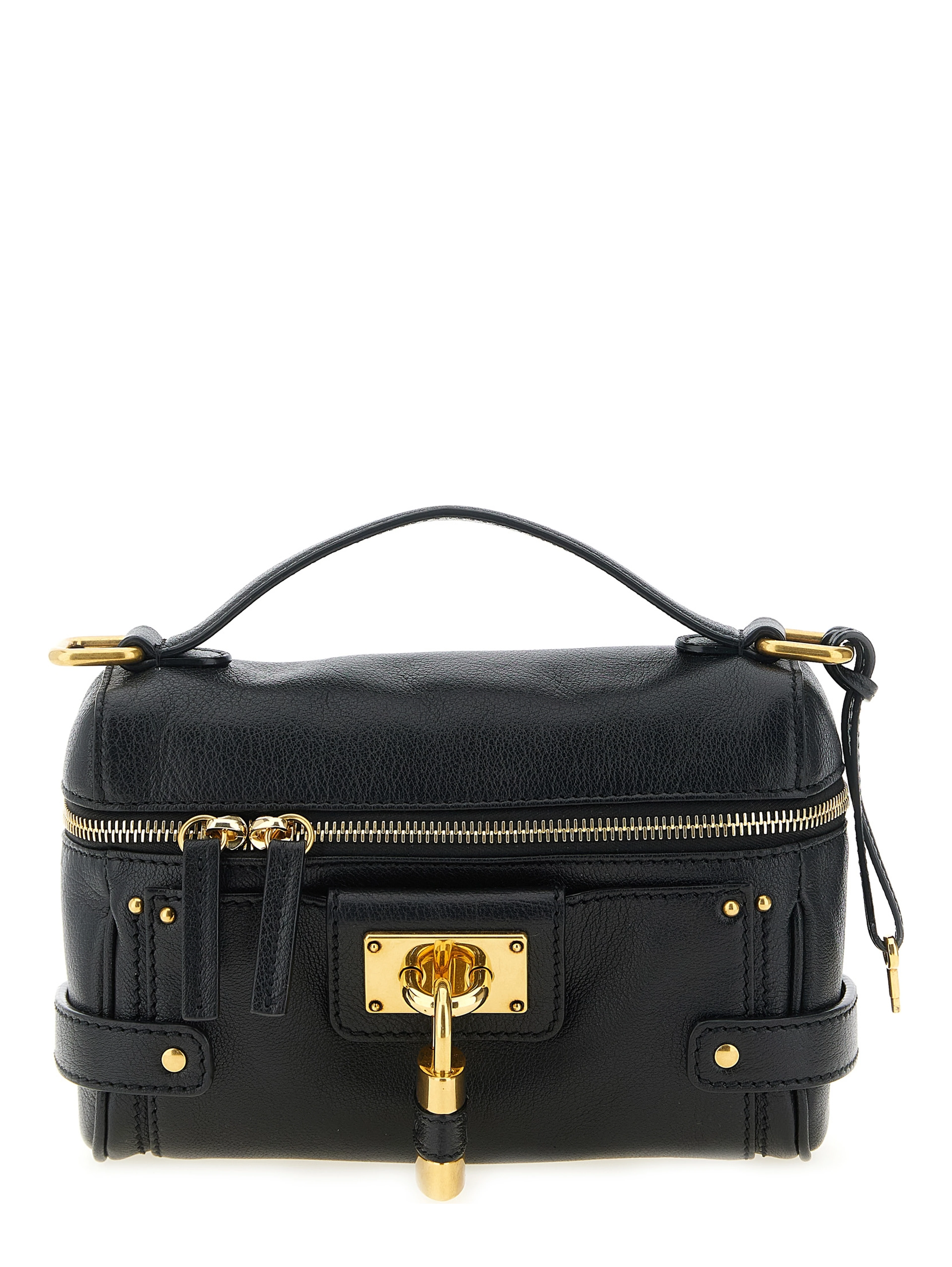 Black Buffalo Leather Shoulder Bag