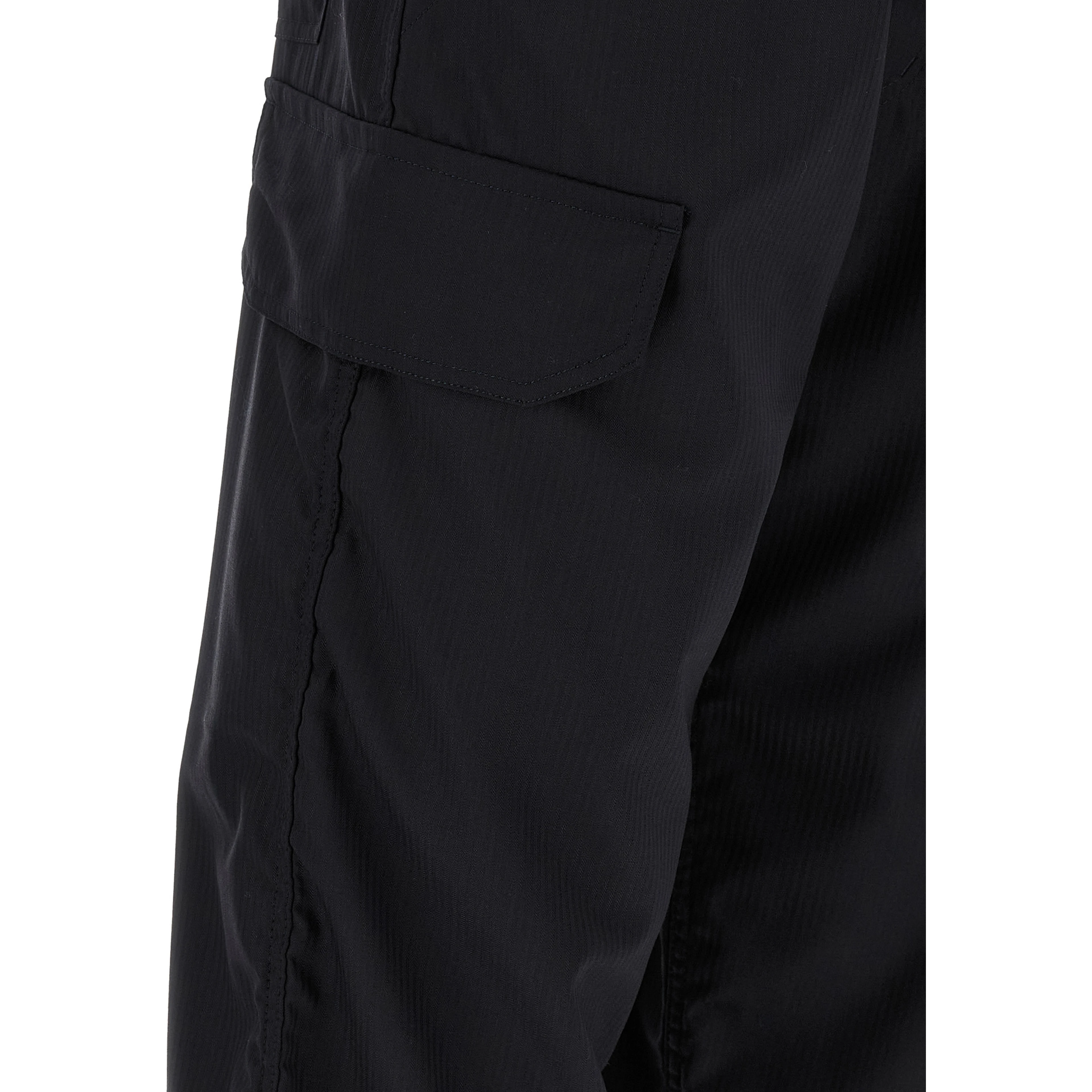 Blue Polyester Cargo Pants