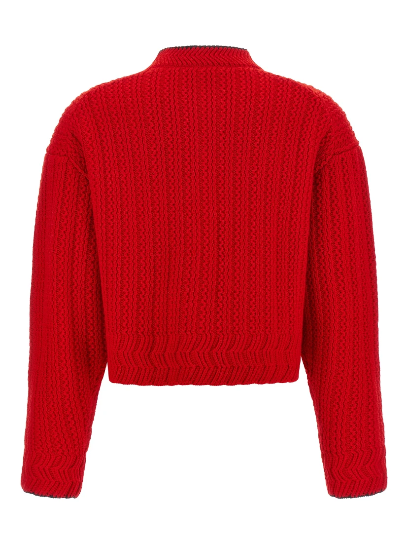 Red Wool Cardigan