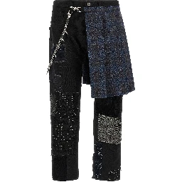 Black Cotton Straight-Leg Jeans