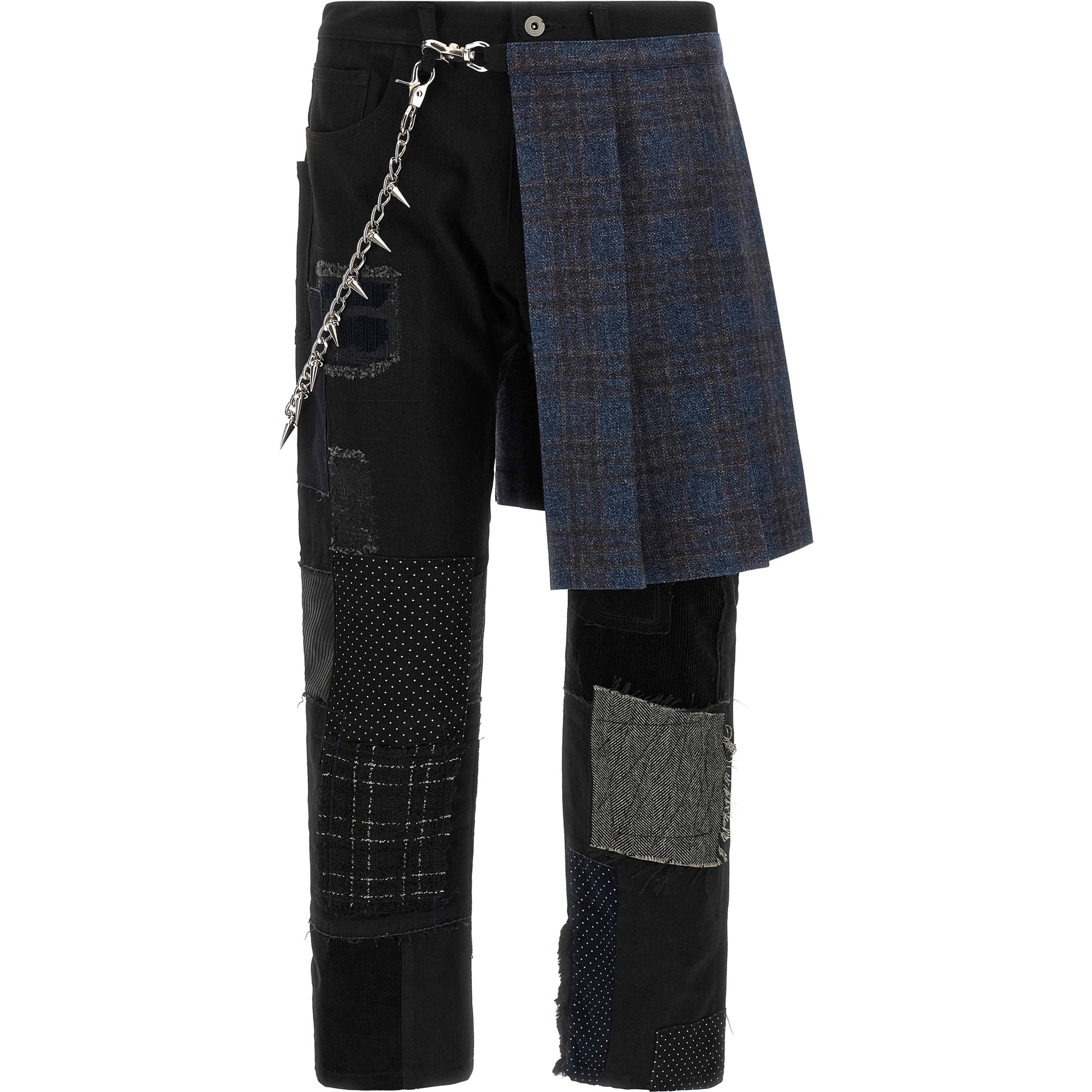 Black Cotton Straight-Leg Jeans